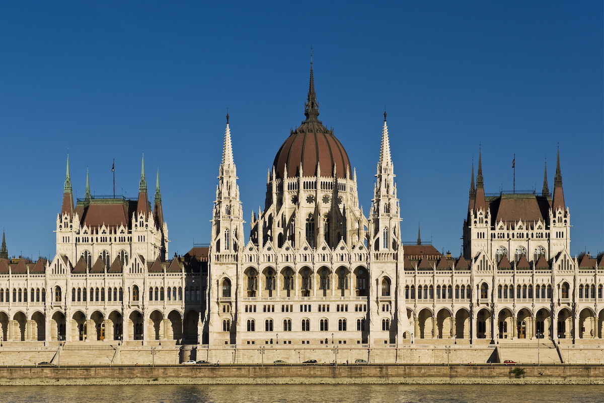 Hungary, Budapest, The neo-gothic Hungarian Parliament building, designed by Imre Steindl