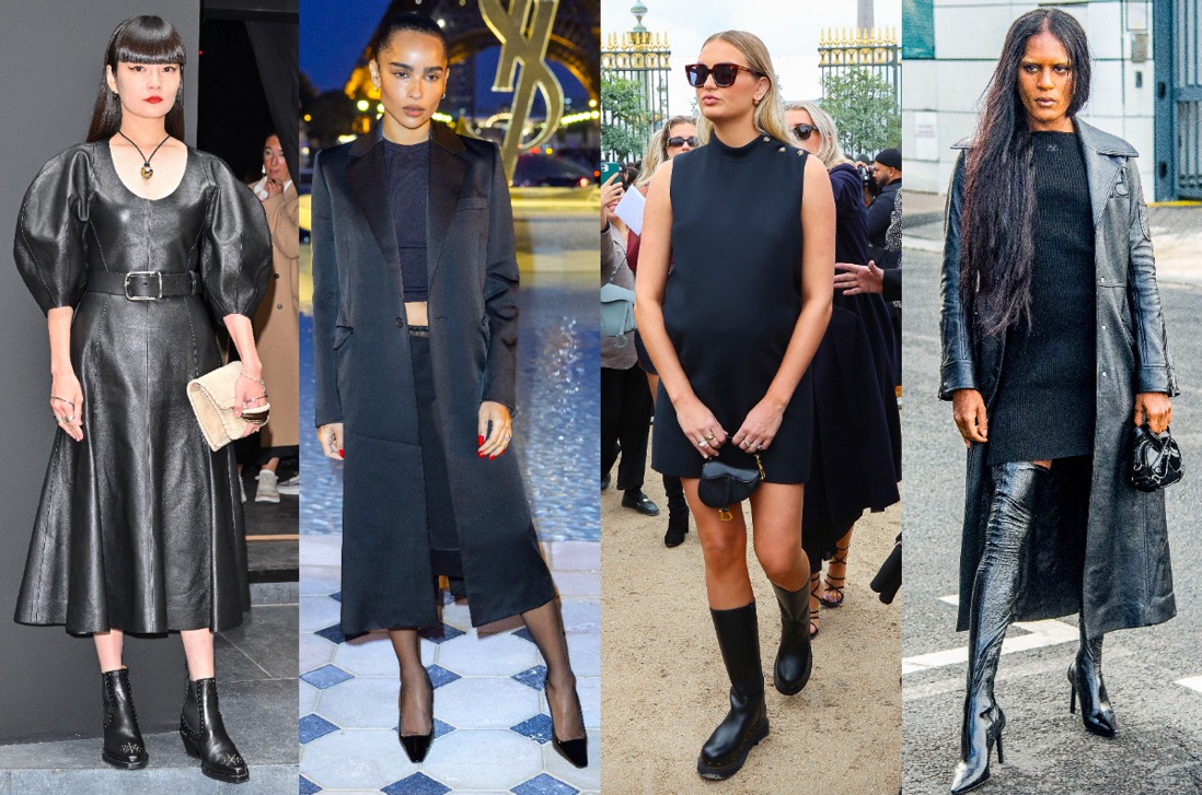 Celebrity street style: Ținutele all black de la săptămânile modei